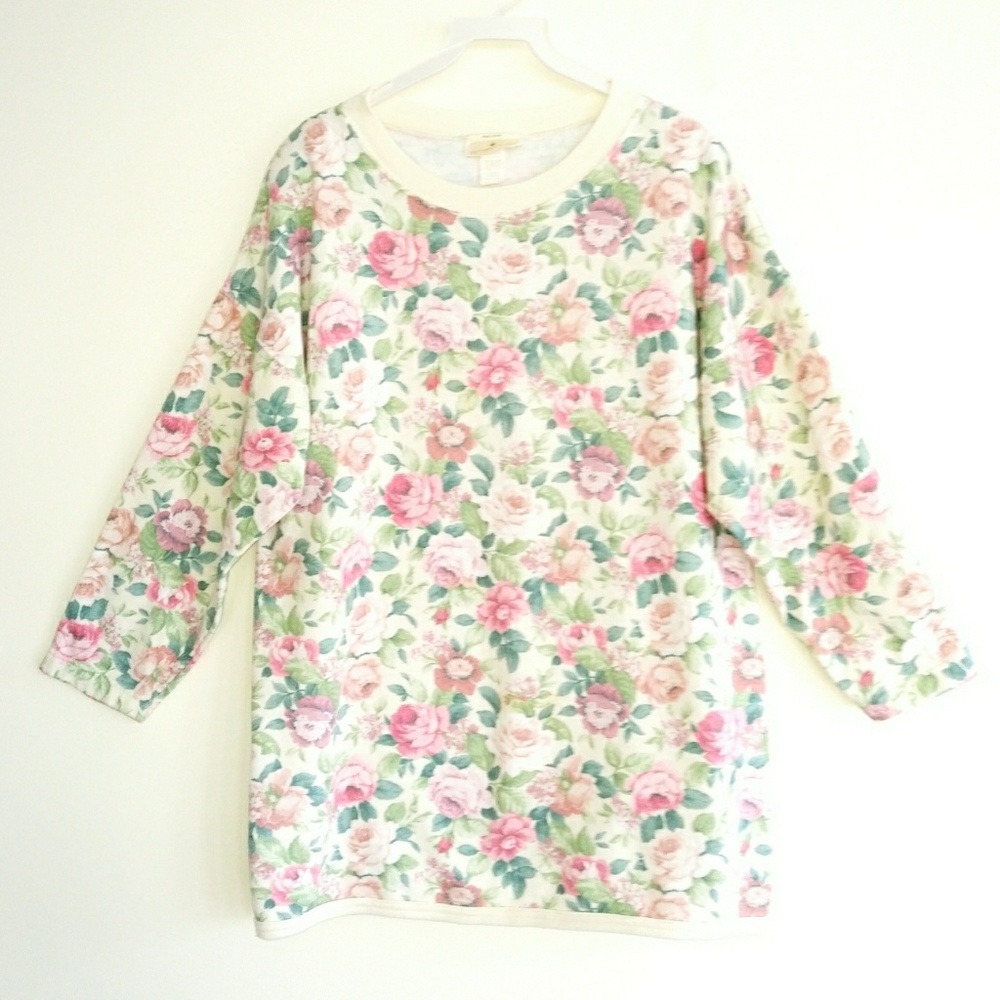 Vintage VS Floral Victorian Rose Tunic  Sweatshirt